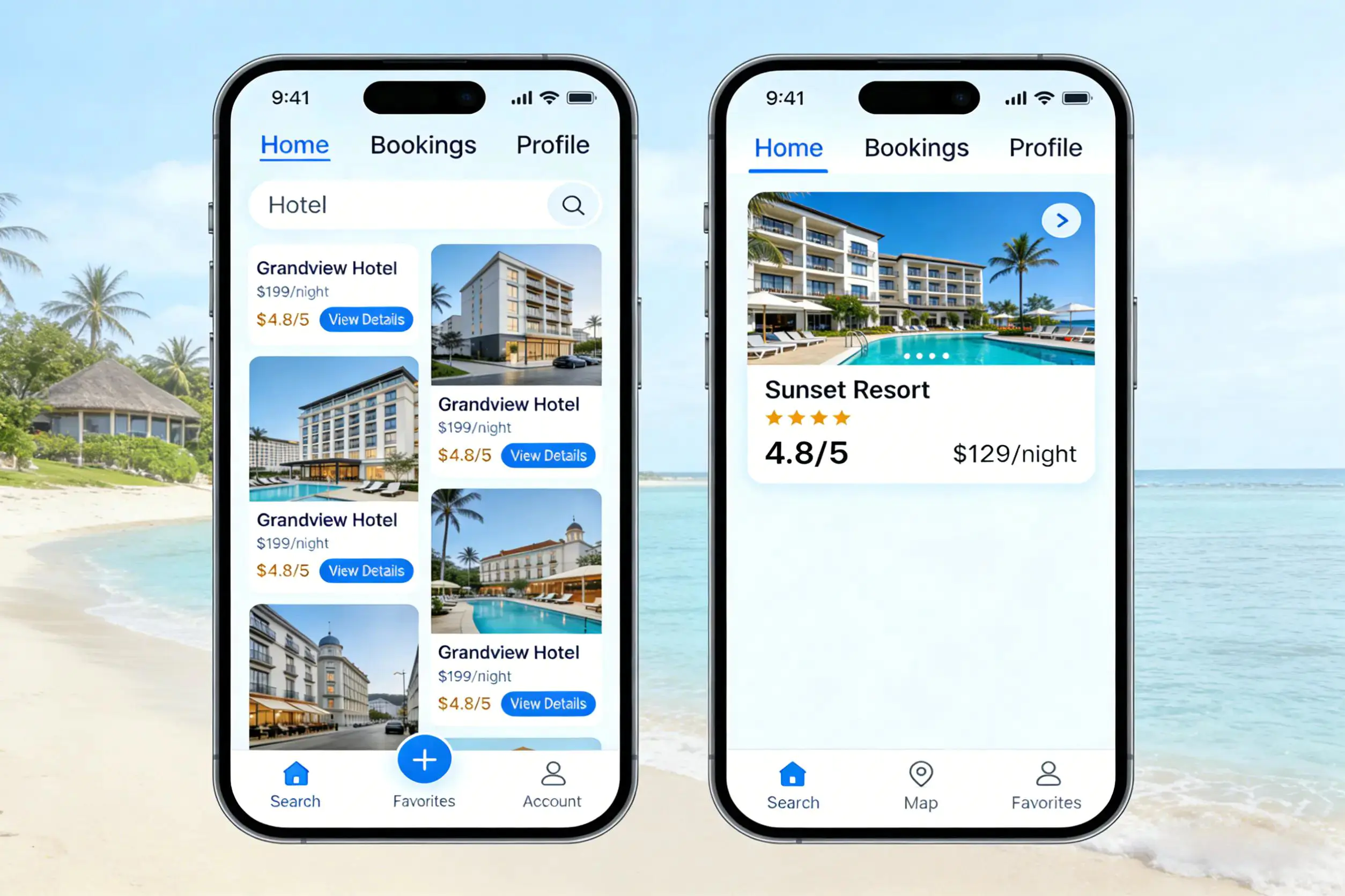 酒店手机APP界面